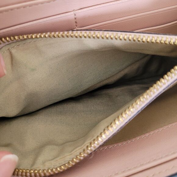 Chloe Leather Envelope Wallet Light Blush Pink Large Boho Bow Cute Clutch Long - Picture 10 of 12